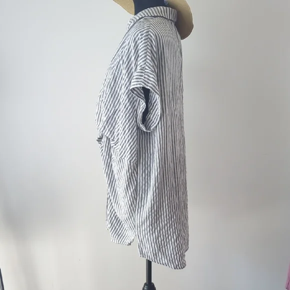 Gray and White Striped Dress - Picture 2 of 6